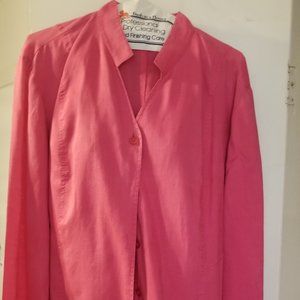 Hot Pink Linen 3X Blouse